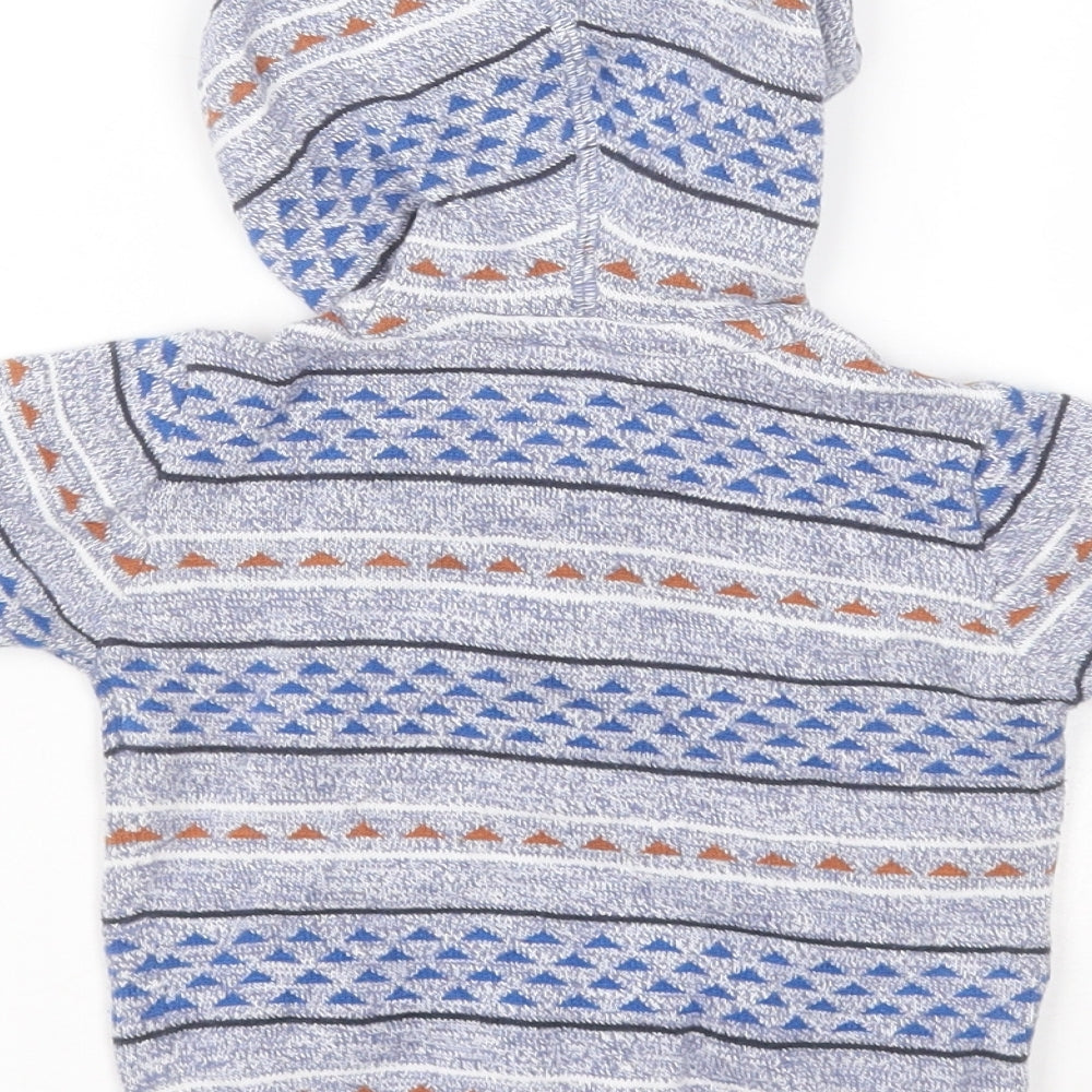 H&M Baby Blue Geometric Cotton Pullover Jumper Size 6-9 Months