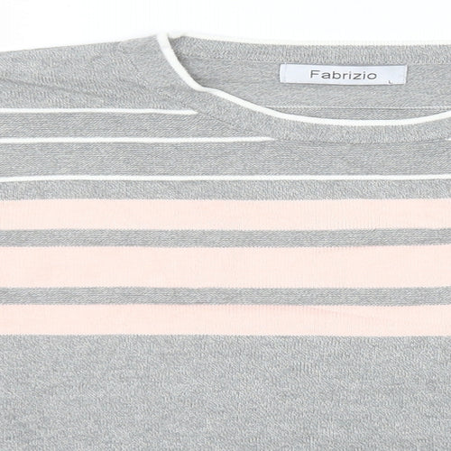 FABRIZIO GIANNI Mens Grey Round Neck  Acrylic Pullover Jumper Size L