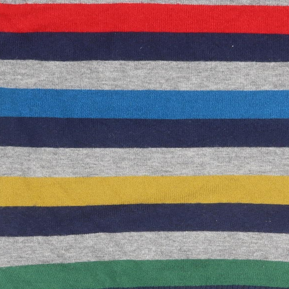 Marks and Spencer Boys Multicoloured Round Neck Striped Acrylic Pullover Jumper Size 11-12 Years