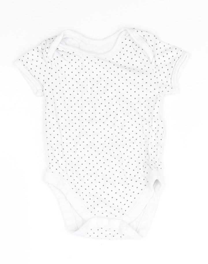 Preworn Baby White Geometric  Babygrow One-Piece