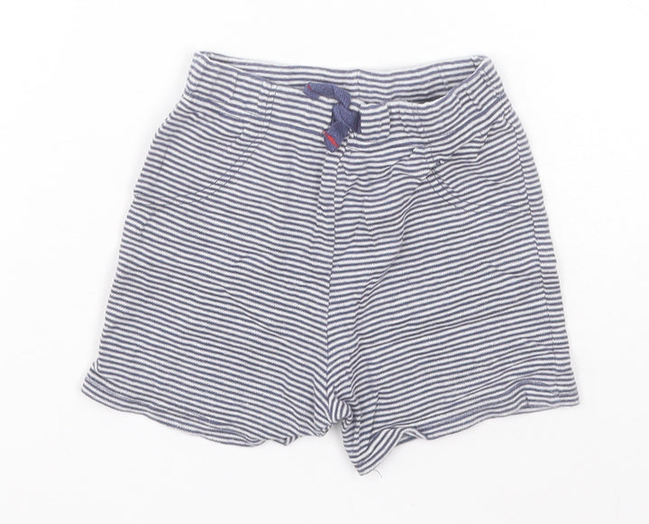 Preworn Baby Blue Striped Sweatpants Leggings Size 9-12 Months