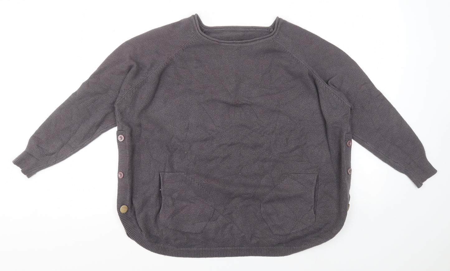 Preworn Womens Grey Round Neck  Viscose Pullover Jumper