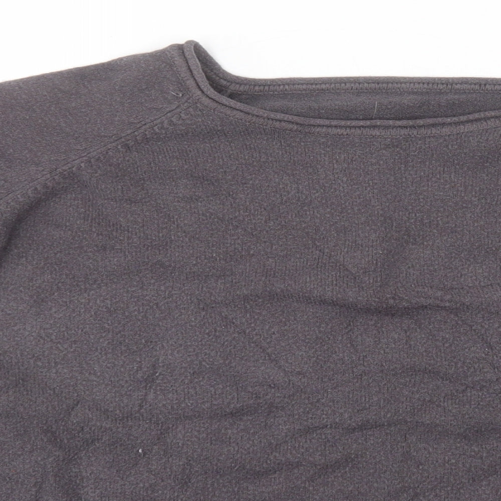 Preworn Womens Grey Round Neck  Viscose Pullover Jumper