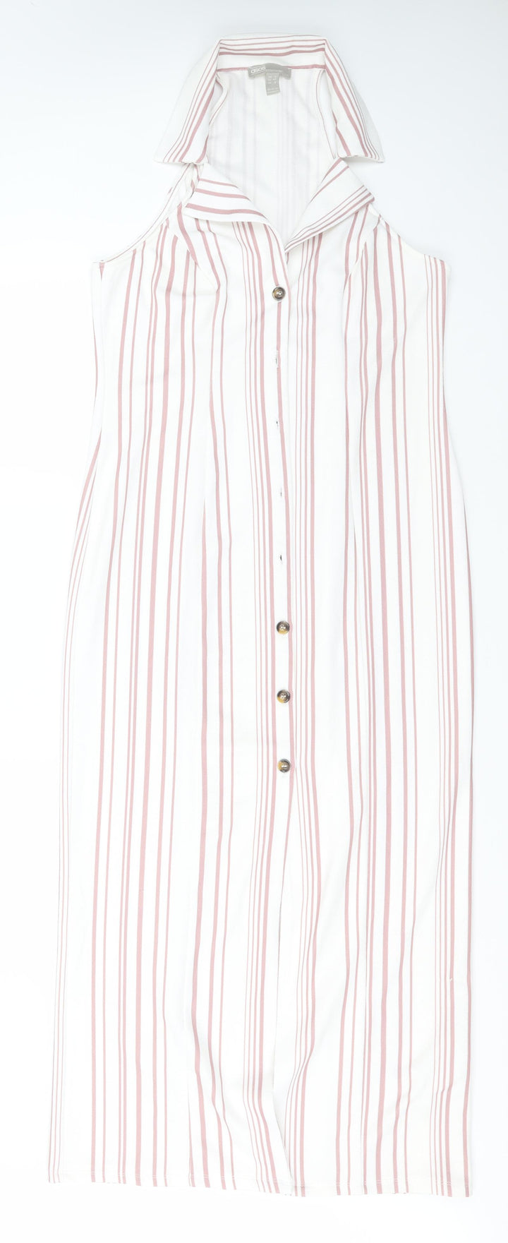 ASOS Womens White Striped Polyester Pencil Dress  Size 12  Collared