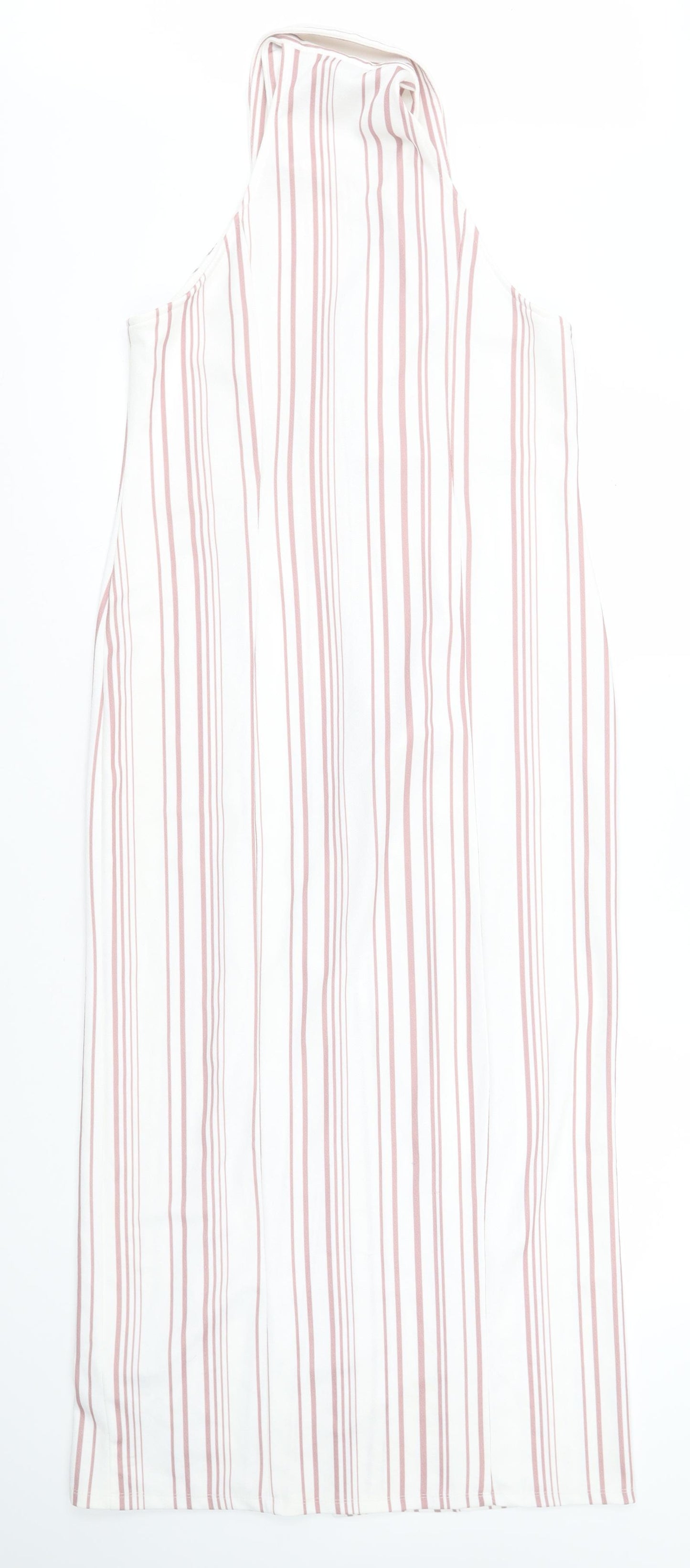 ASOS Womens White Striped Polyester Pencil Dress  Size 12  Collared