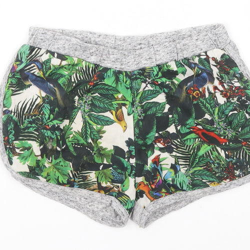 Matalan Girls Grey Floral Polyester Hot Pants Shorts Size 4 Years  Regular