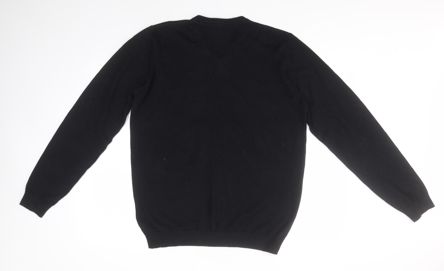 Marks and Spencer Boys Black V-Neck  Coir Pullover Jumper Size 16 Years