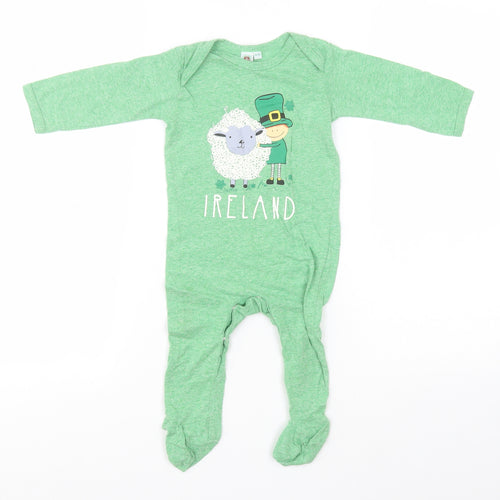 Traditional Craft Baby Green  Cotton Babygrow One-Piece Size 6-9 Months   - Ireland