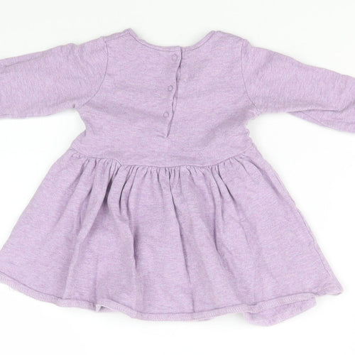 NEXT Girls Blue  Cotton A-Line  Size 6-9 Months  Round Neck