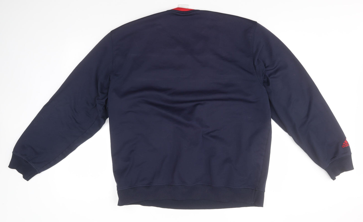 adidas Mens Blue Round Neck  Polyester Pullover Jumper Size L