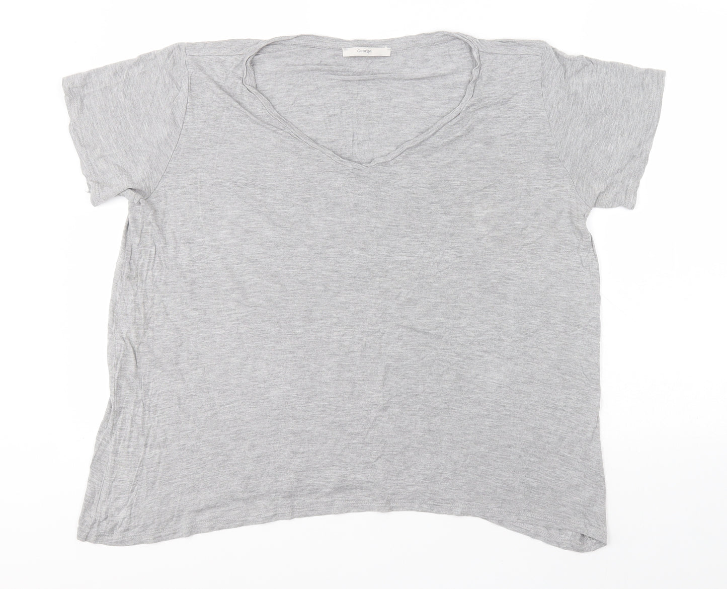 George Womens Grey  Viscose Basic T-Shirt Size 20 Round Neck