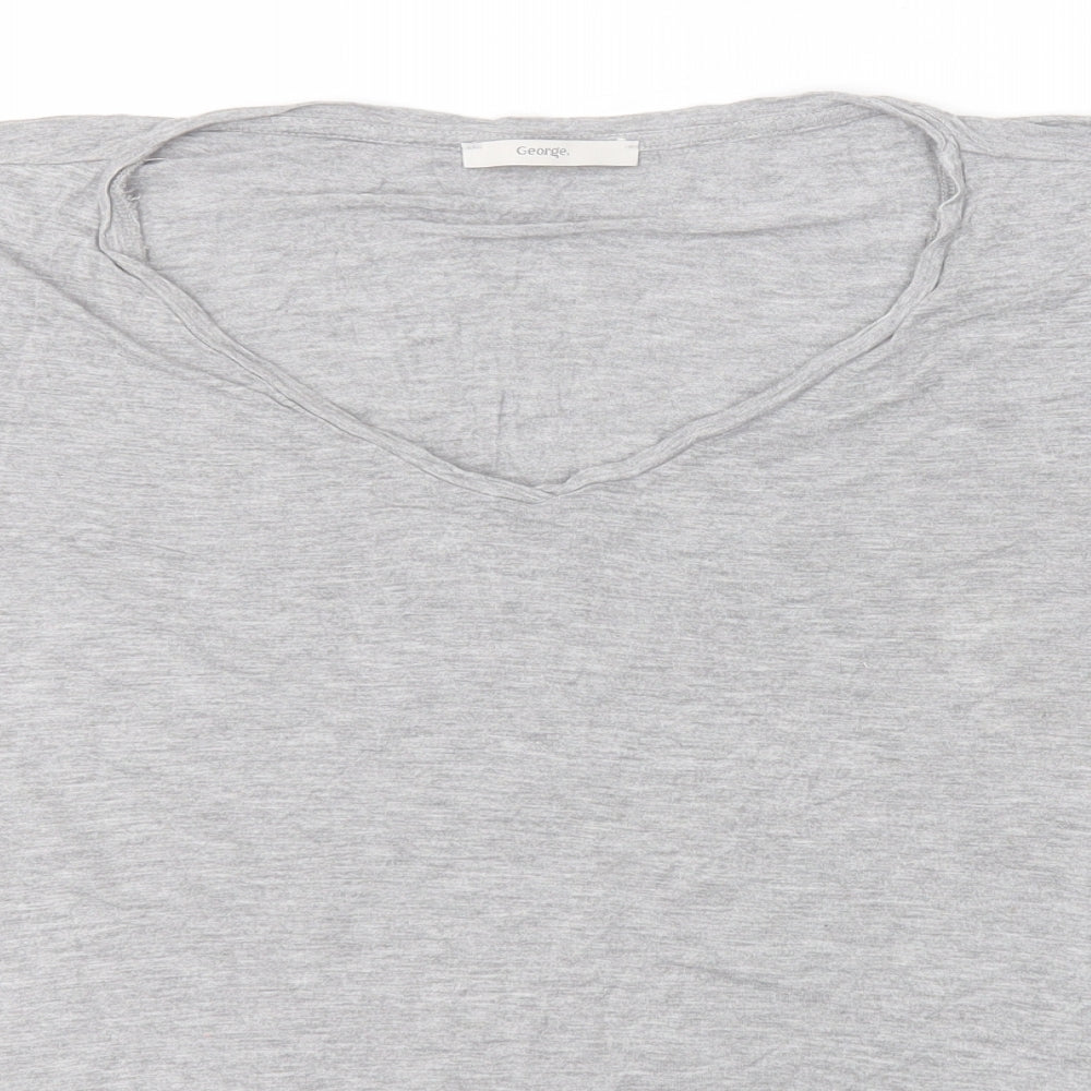 George Womens Grey  Viscose Basic T-Shirt Size 20 Round Neck