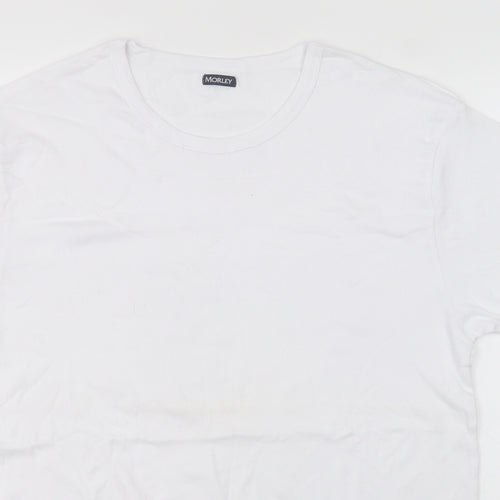 Morley Womens White Round Neck  Cotton Pullover Jumper Size 2XL