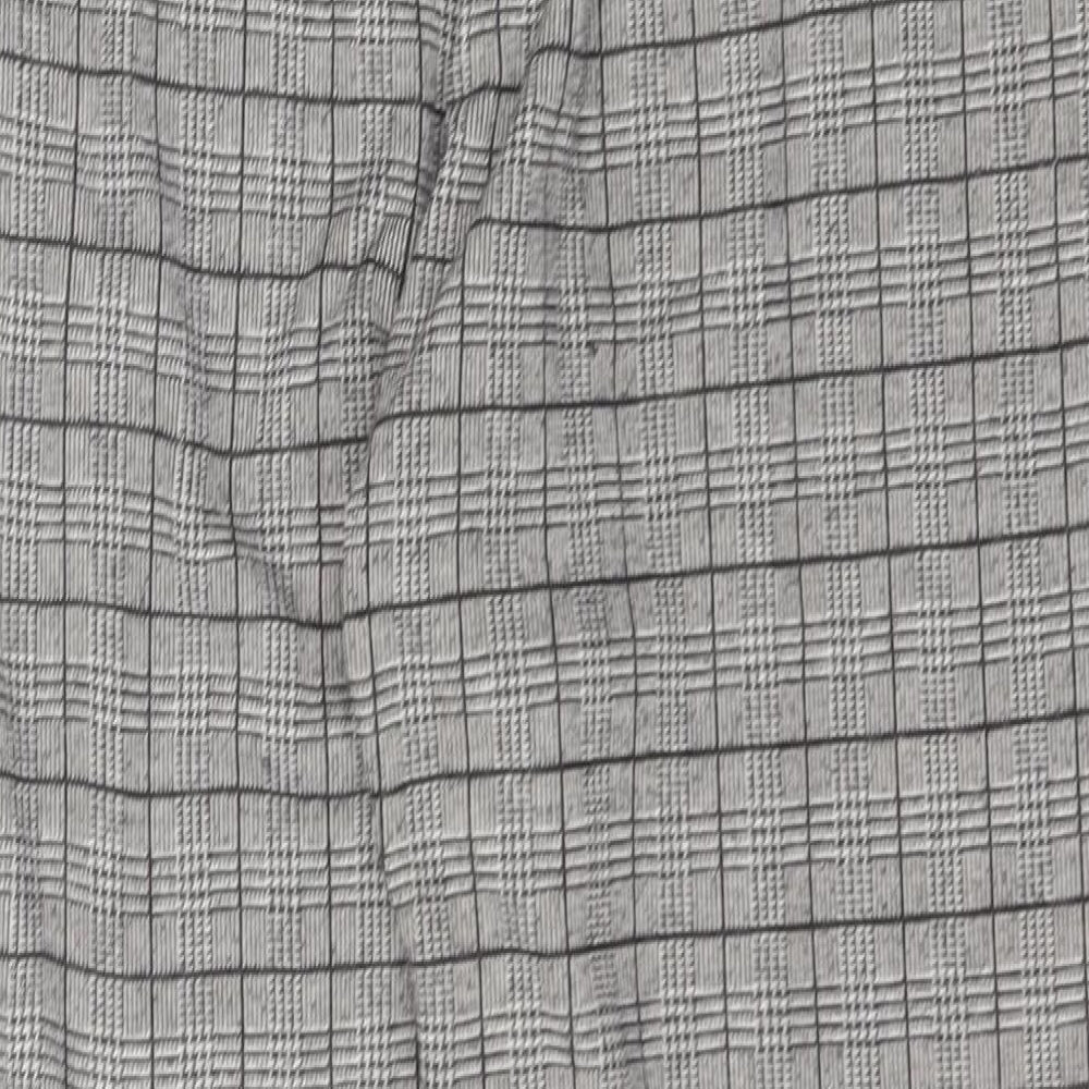 Marks and Spencer Womens Grey Plaid Polyester Trousers  Size 20 L25 in Regular