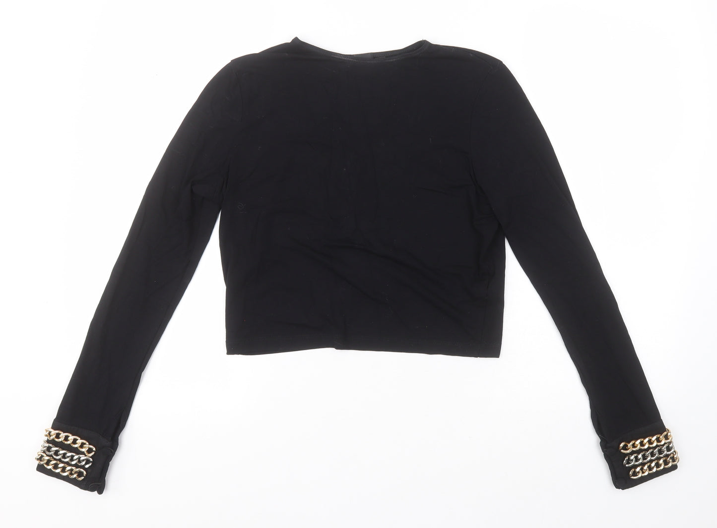 ASOS Womens Black  Viscose Basic T-Shirt Size 10 Round Neck