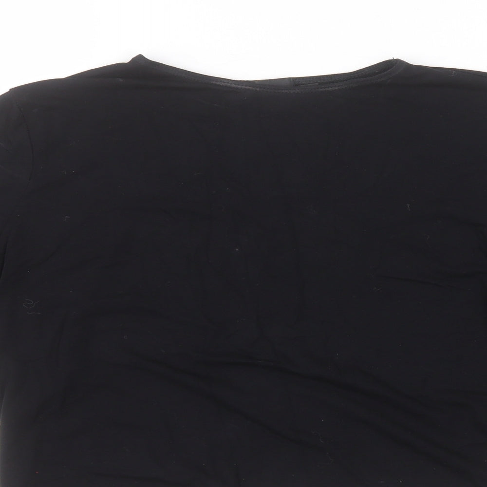 ASOS Womens Black  Viscose Basic T-Shirt Size 10 Round Neck