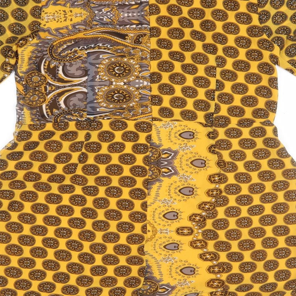 Missguided Womens Orange Paisley Polyester Tank Dress  Size 18  V-Neck