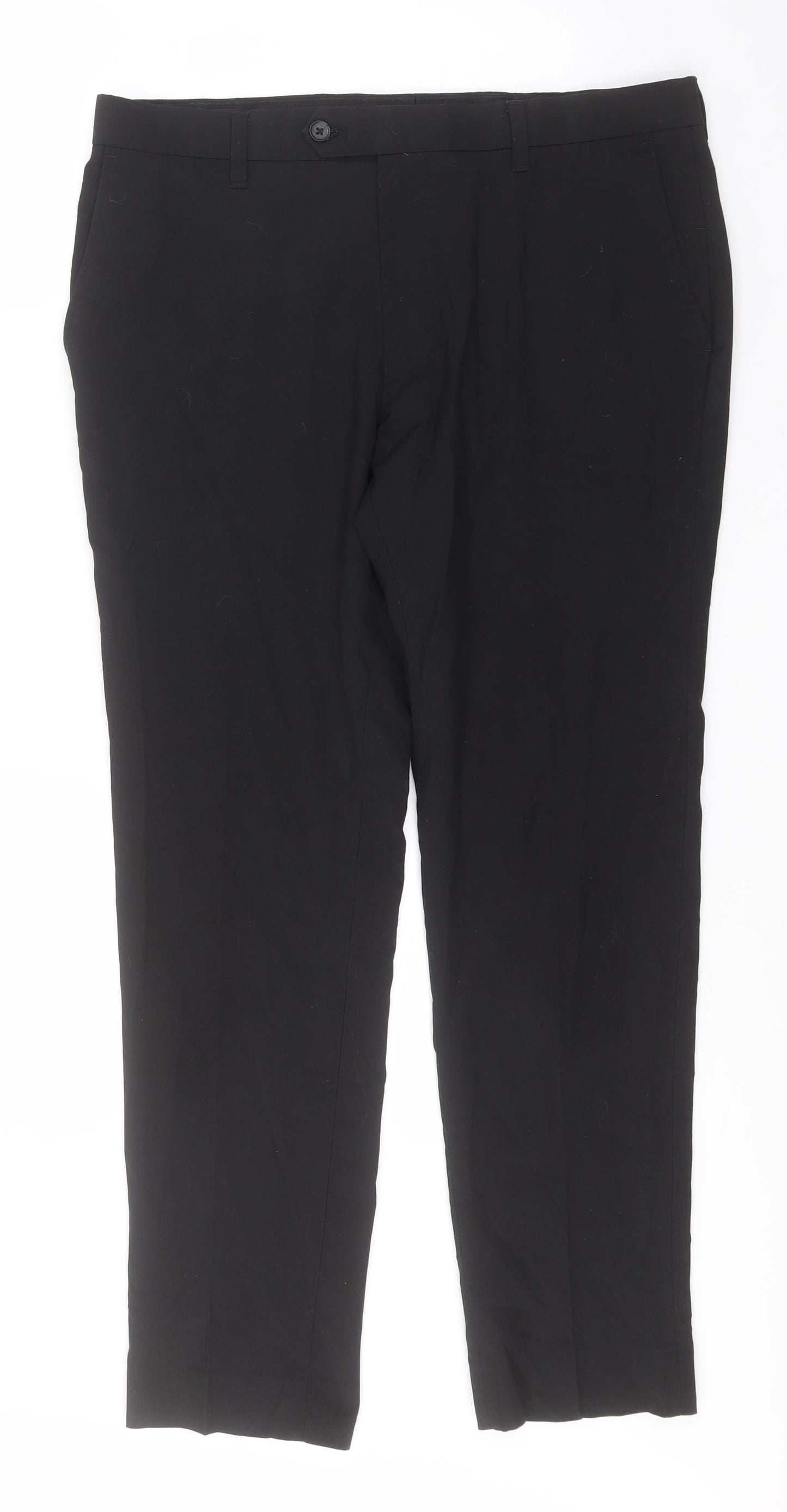 NEXT Mens Black  Polyester Trousers  Size 34 in L28 in Regular