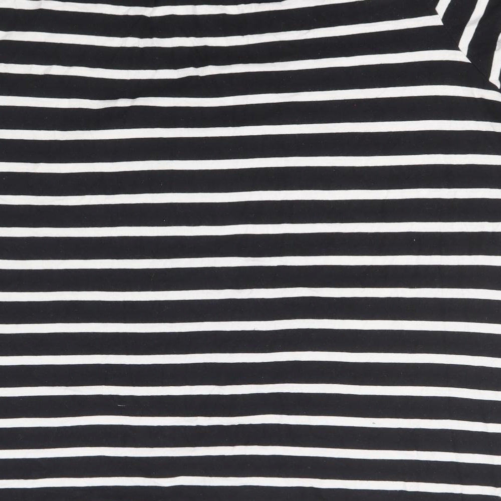 Evans Womens Black Striped Cotton Basic T-Shirt Size 26 V-Neck