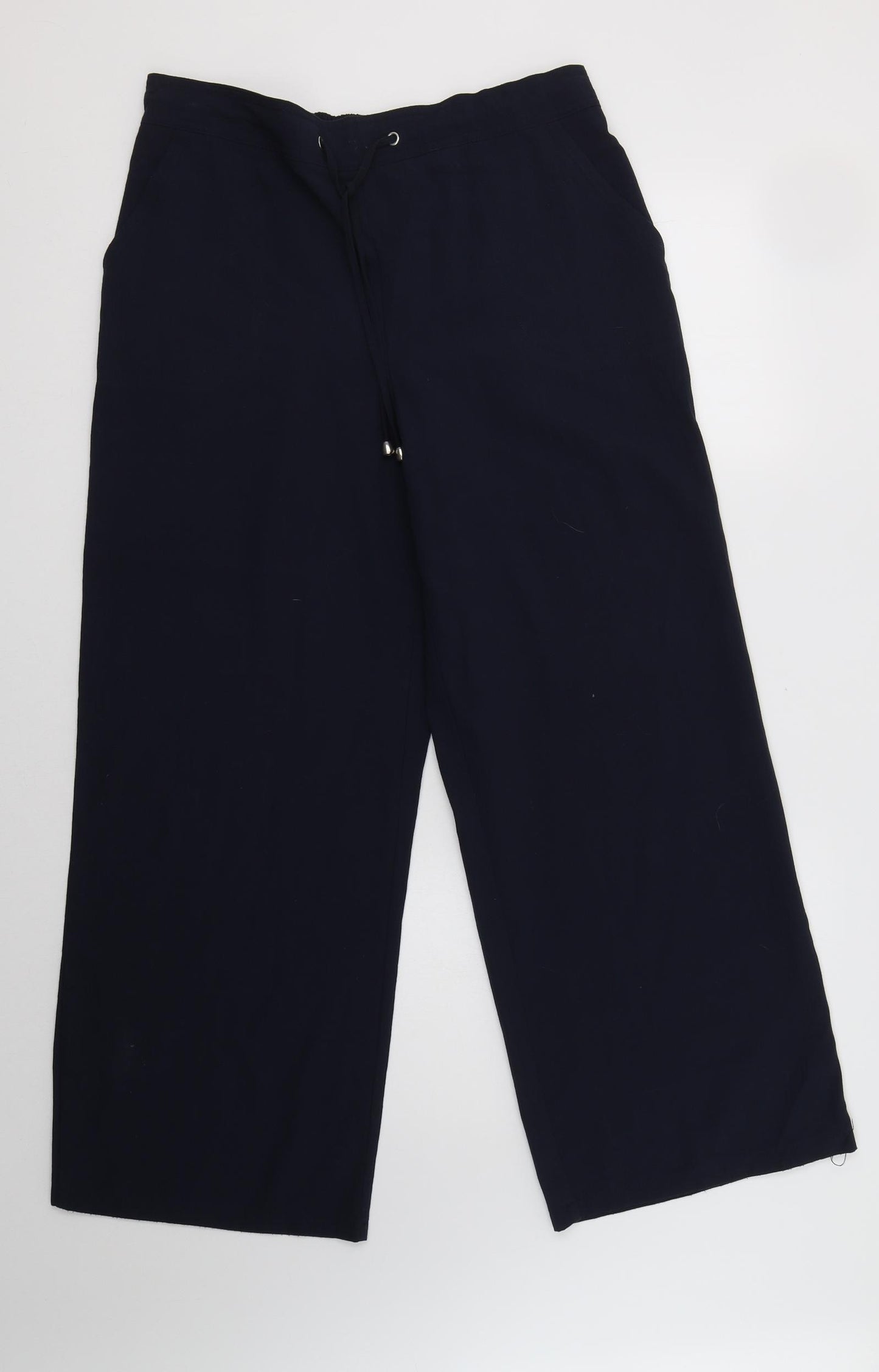 Matalan Womens Blue  Polyester Dress Pants Trousers Size 14 L28 in Regular Drawstring