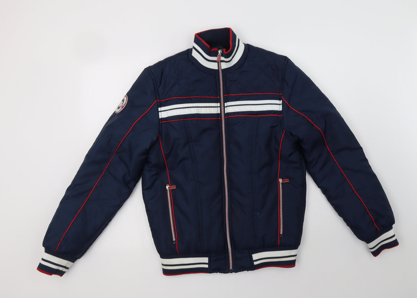 Lonsdale Mens Blue Striped  Puffer Jacket Jacket Size S  Zip