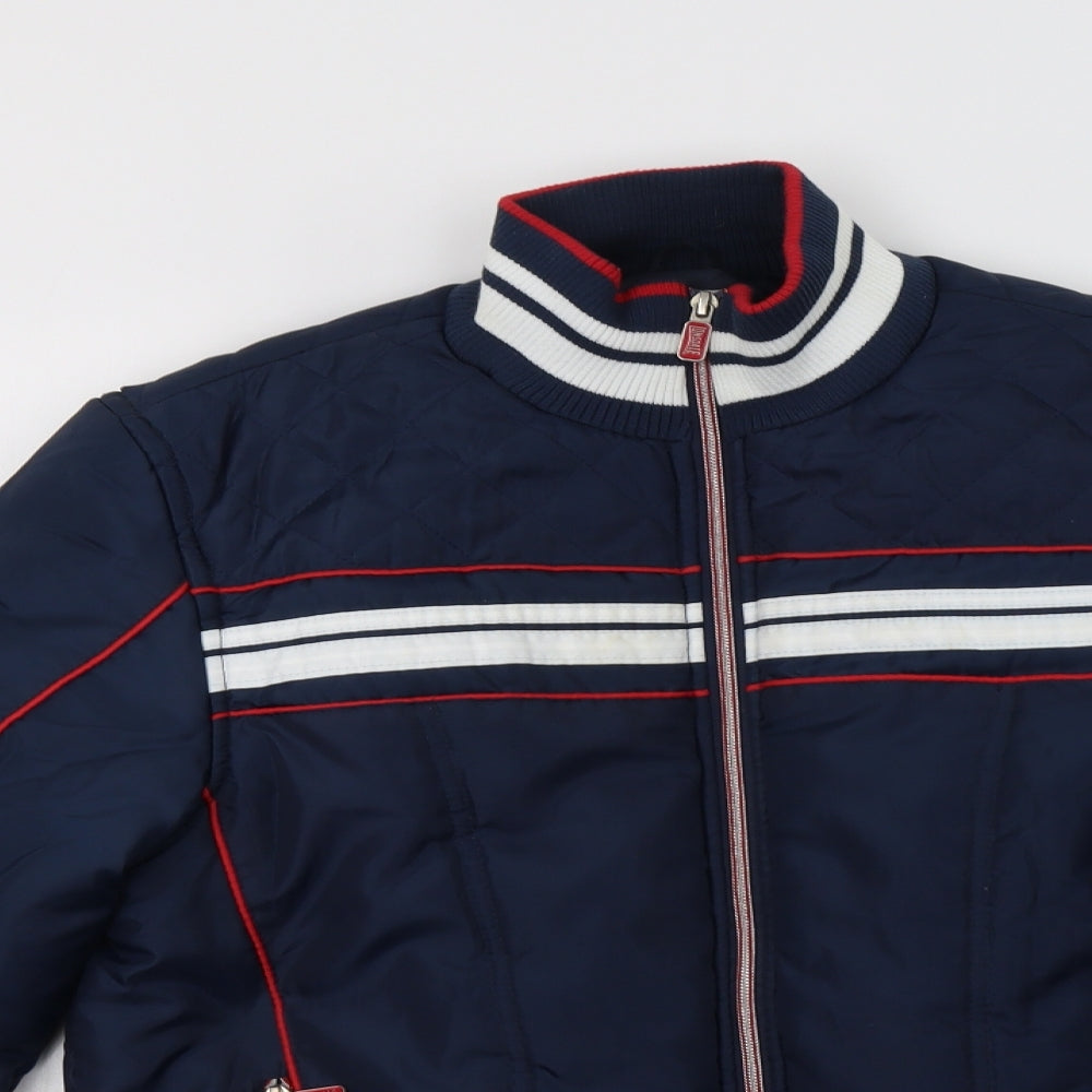 Lonsdale Mens Blue Striped  Puffer Jacket Jacket Size S  Zip
