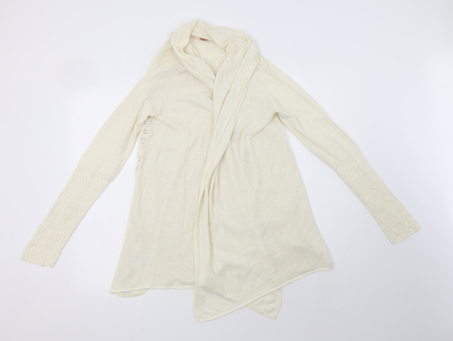 Matalan Womens Ivory V-Neck  Cotton Cardigan Jumper Size 14