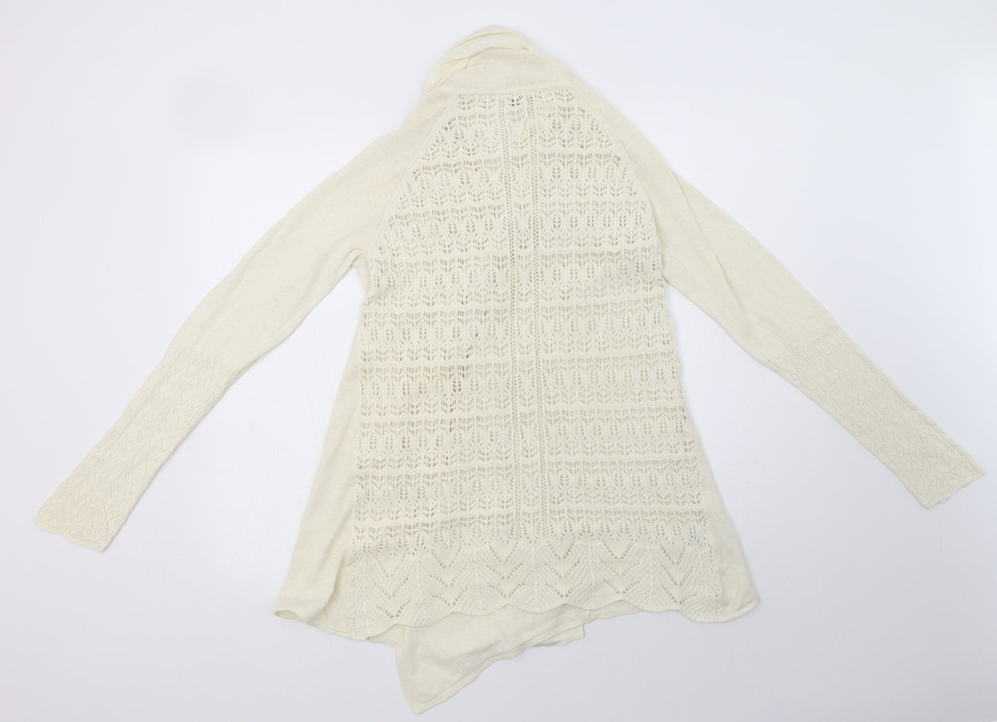 Matalan Womens Ivory V-Neck  Cotton Cardigan Jumper Size 14