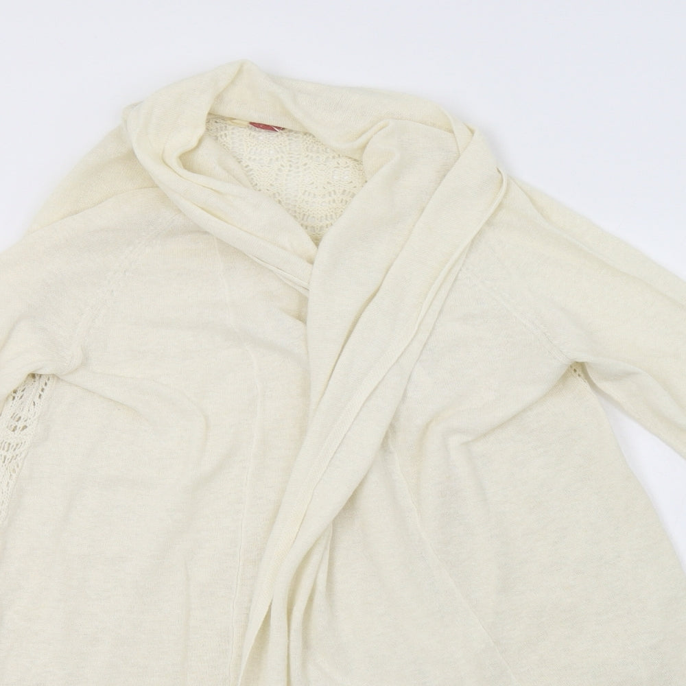 Matalan Womens Ivory V-Neck  Cotton Cardigan Jumper Size 14