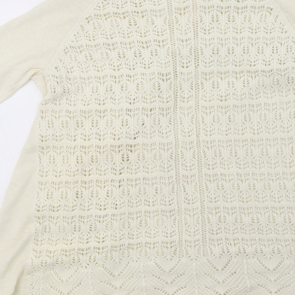 Matalan Womens Ivory V-Neck  Cotton Cardigan Jumper Size 14
