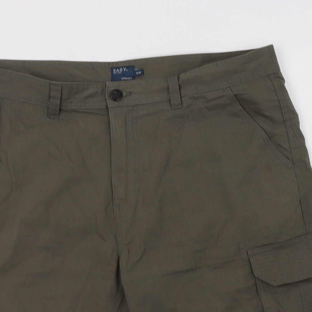 Matalan Mens Green  Cotton Chino Shorts Size 36 L14 in Regular Button