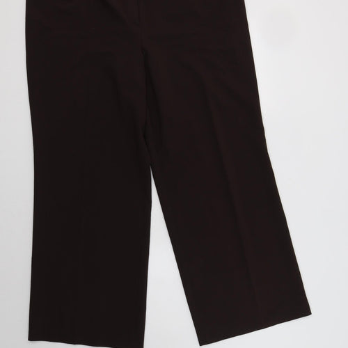 Evans Womens Brown  Polyester Dress Pants Trousers Size 18 L30 in Regular Button