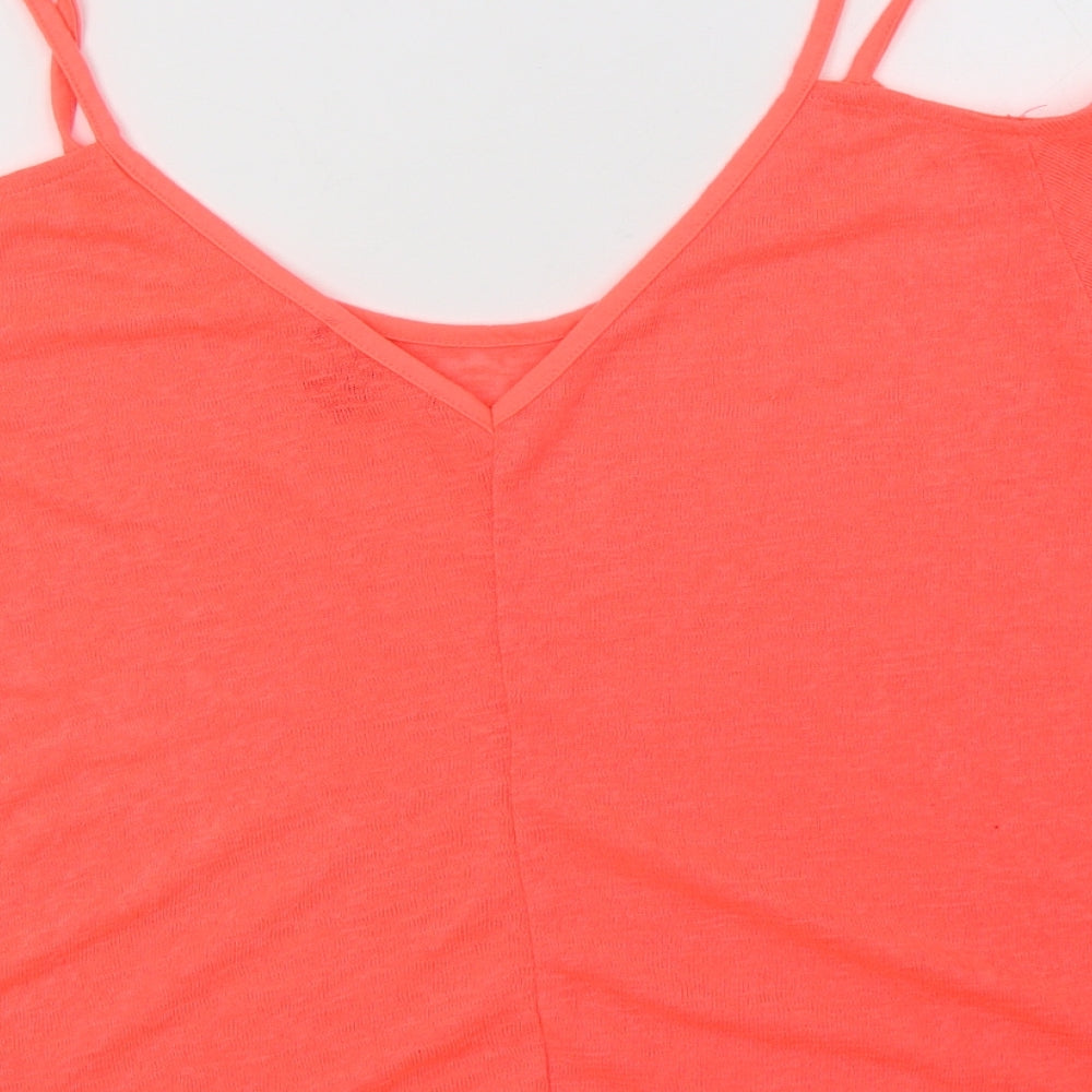 Primark Womens Pink  Polyester Basic Blouse Size 12 Scoop Neck