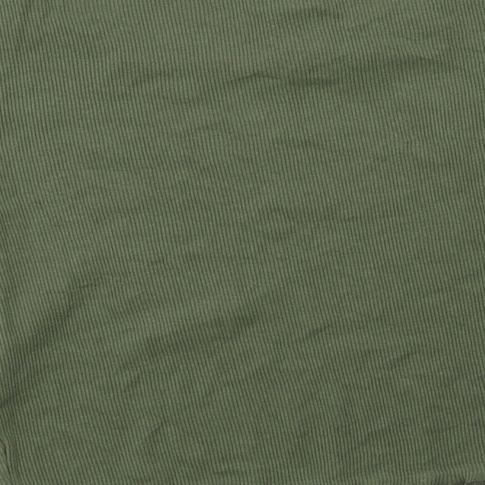 Select Womens Green  Cotton Cropped T-Shirt Size 12 Crew Neck