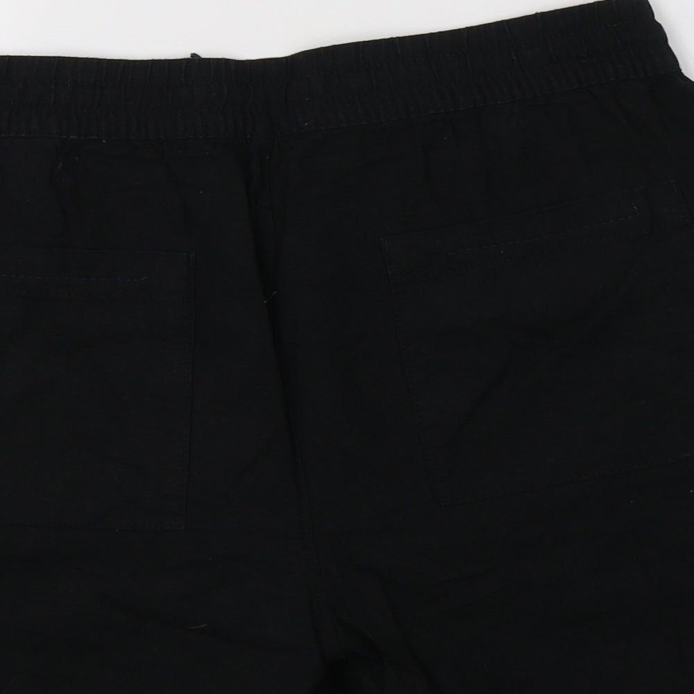 M&S Womens Black  Linen Bermuda Shorts Size 12 L4 in Regular Drawstring