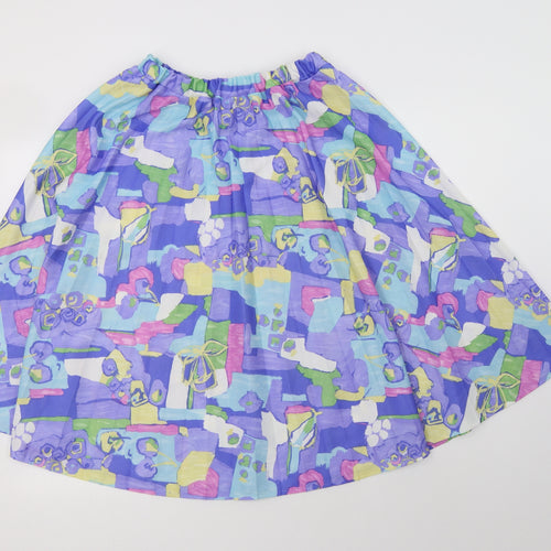 Preworn Womens Multicoloured Geometric Polyester A-Line Skirt Size 14