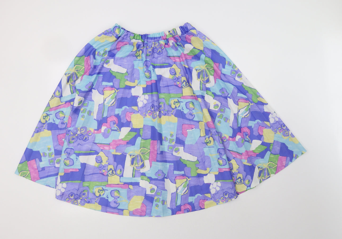 Preworn Womens Multicoloured Geometric Polyester A-Line Skirt Size 14