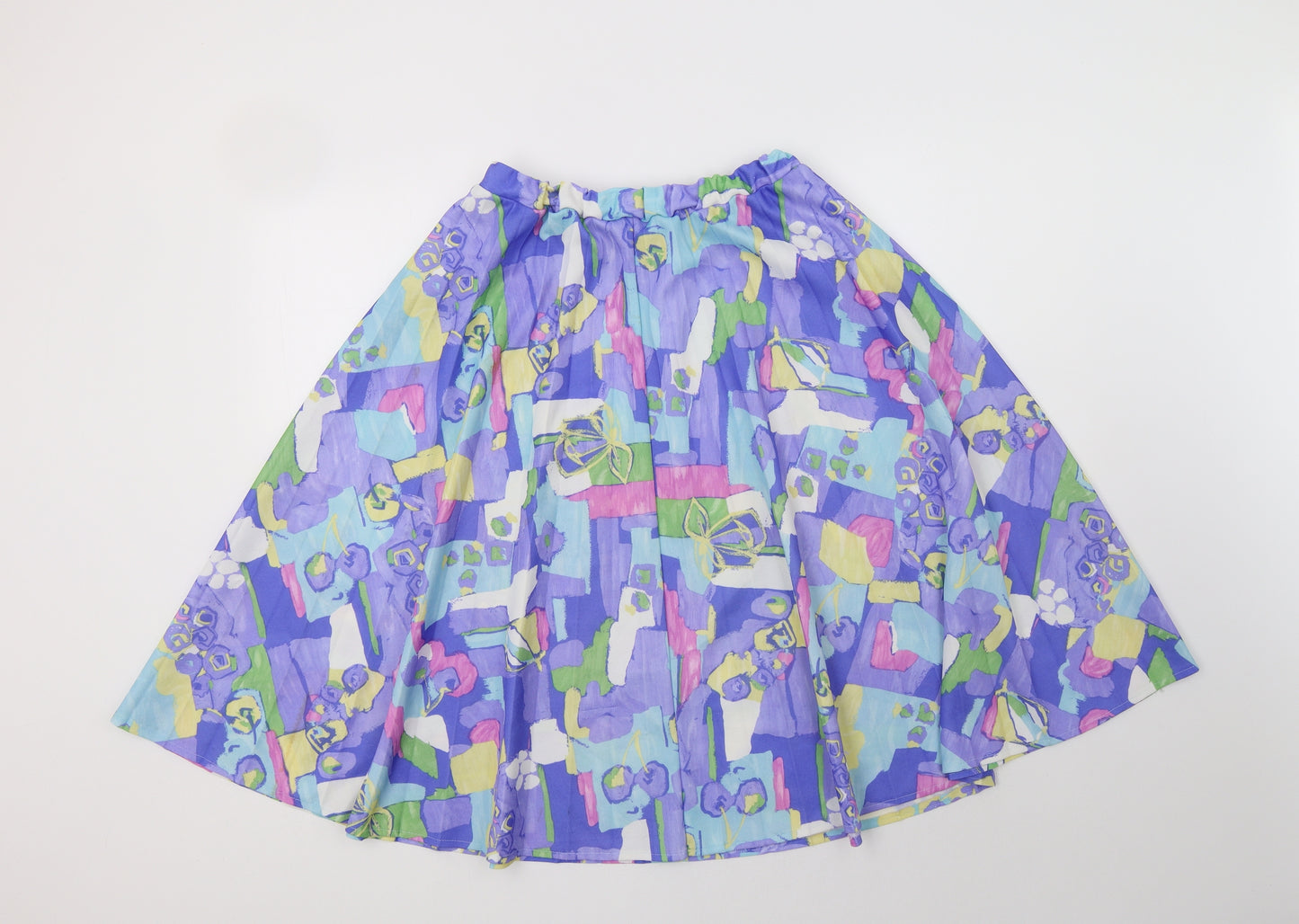 Preworn Womens Multicoloured Geometric Polyester A-Line Skirt Size 14