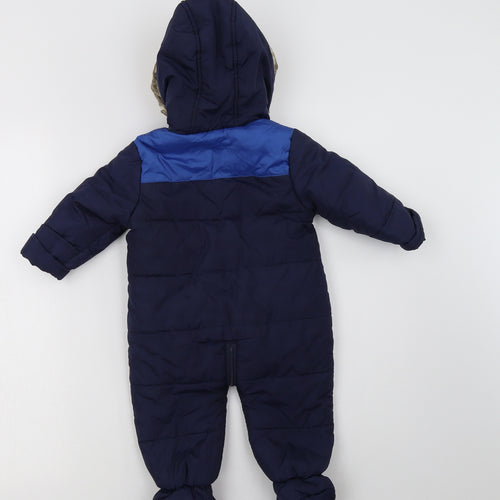Veryt Baby Blue Colourblock   Snowsuit Size 6-9 Months   Zip