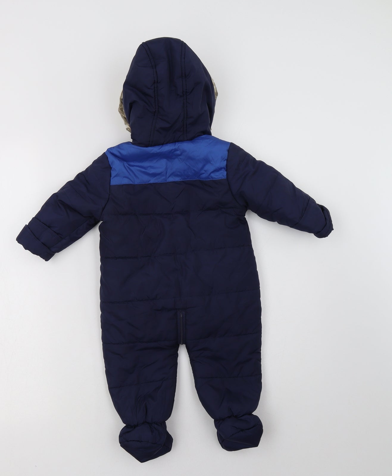 Veryt Baby Blue Colourblock   Snowsuit Size 6-9 Months   Zip