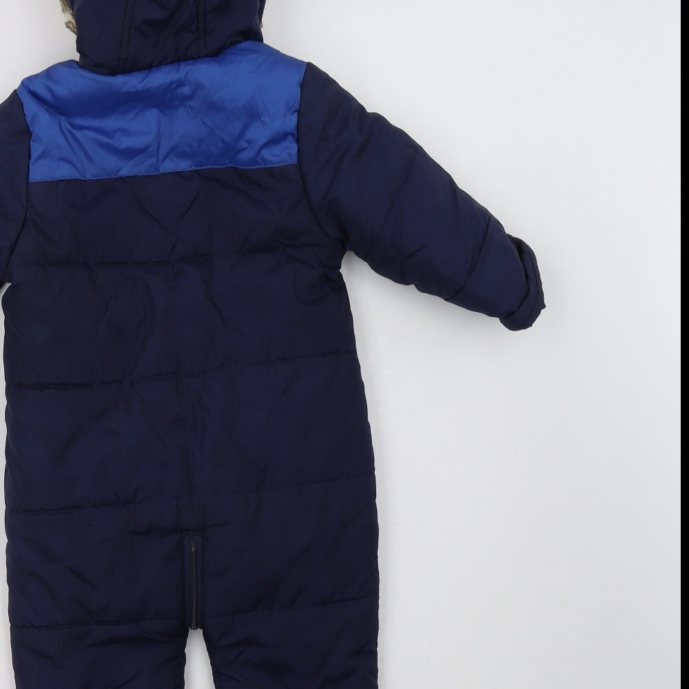 Veryt Baby Blue Colourblock   Snowsuit Size 6-9 Months   Zip