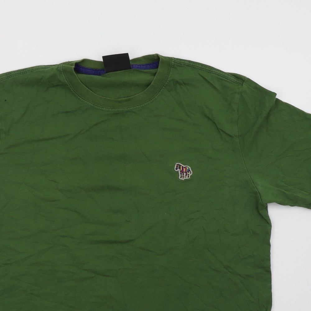 Paul Sm Mens Green  Cotton  T-Shirt Size S Crew Neck