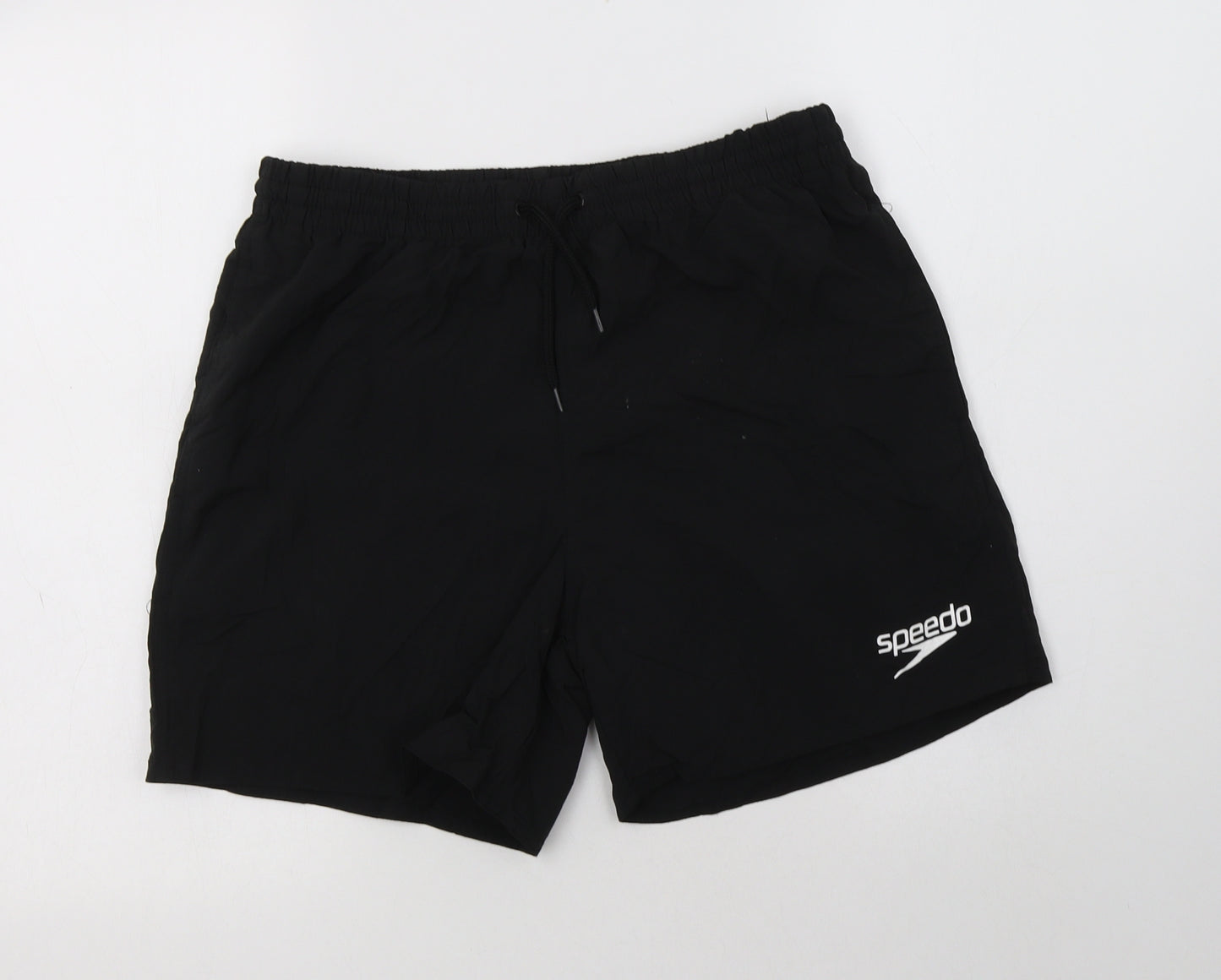 Speedo Mens Black  Nylon Sweat Shorts Size M L6 in Regular Drawstring