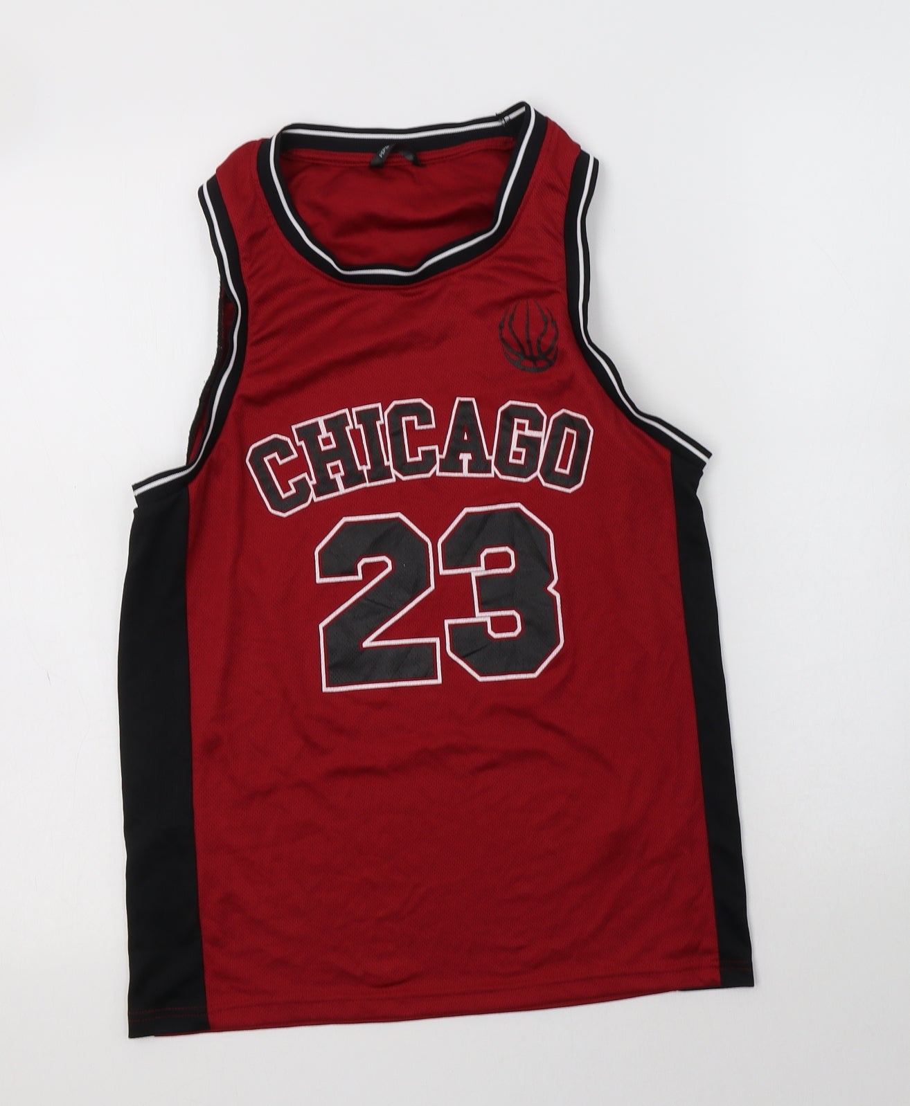 Pep & Co Mens Red  Polyester Basic Tank Size S Round Neck