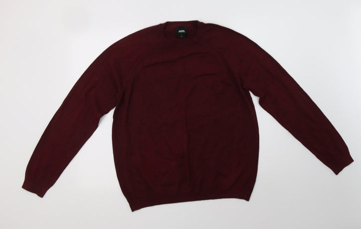 Burton Mens Purple Crew Neck Cotton Pullover Jumper Size L