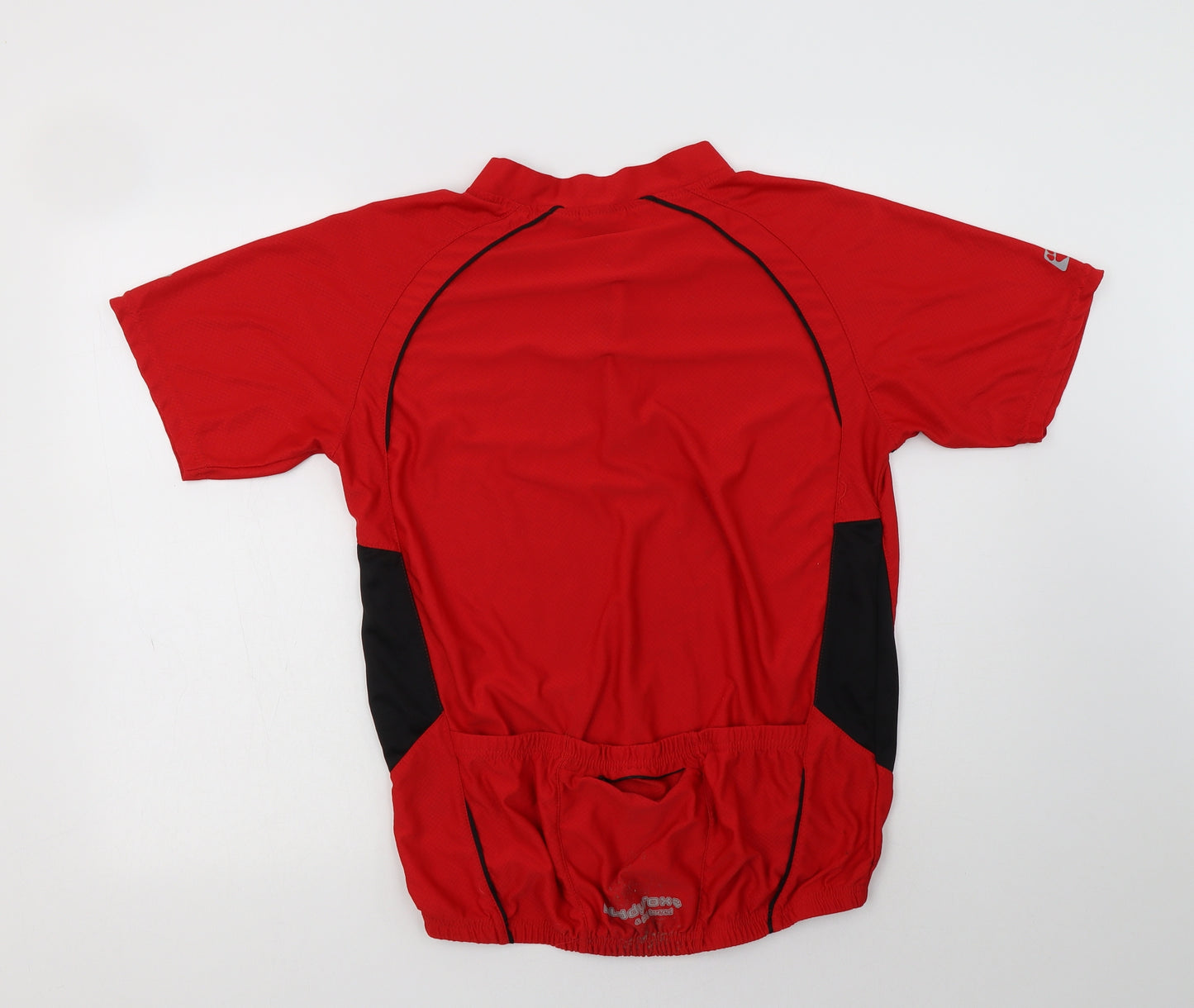 Muddy Fox Mens Red  Polyester Basic T-Shirt Size L Henley Zip