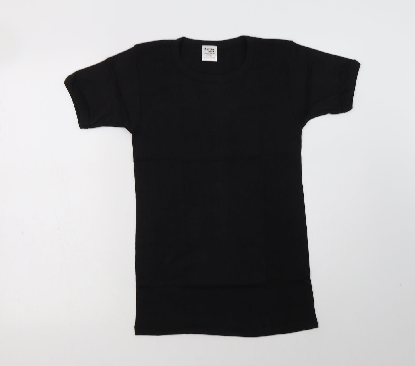 Thermo Ultra Womens Black  Cotton Basic T-Shirt Size S Crew Neck