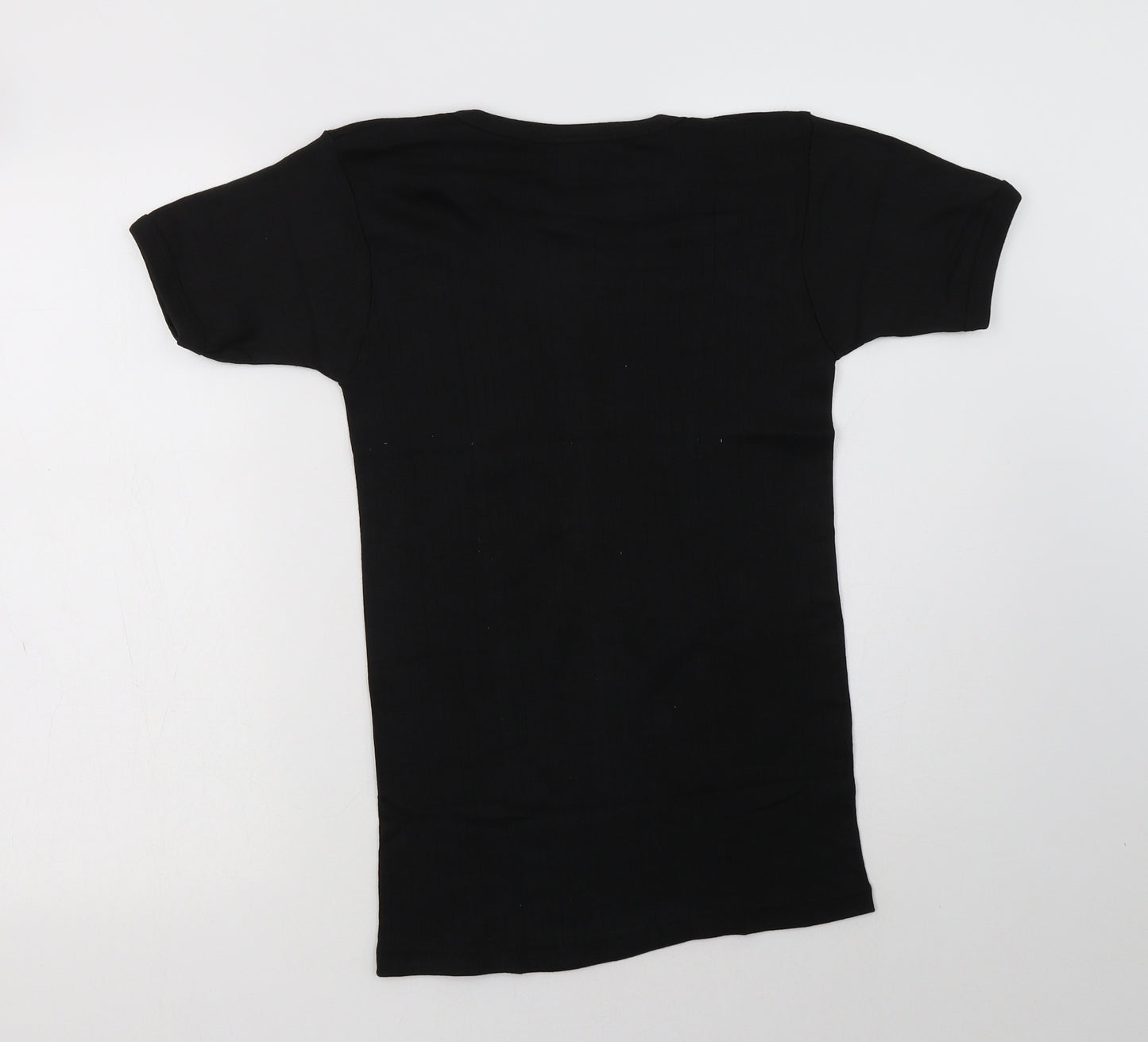 Thermo Ultra Womens Black  Cotton Basic T-Shirt Size S Crew Neck