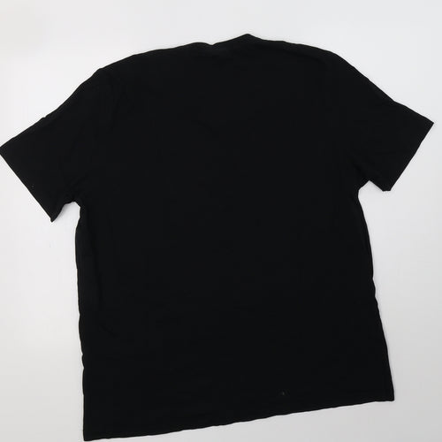 Kitaro Mens Black  Cotton  T-Shirt Size 2XL V-Neck