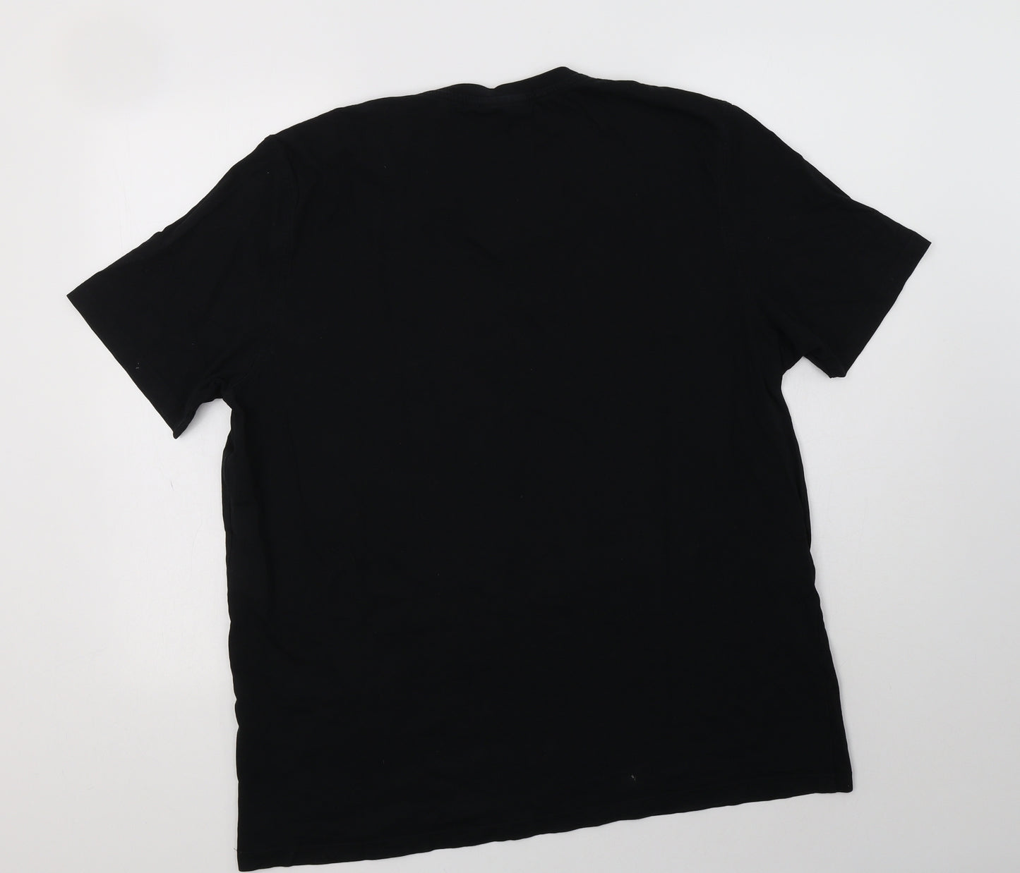 Kitaro Mens Black  Cotton  T-Shirt Size 2XL V-Neck